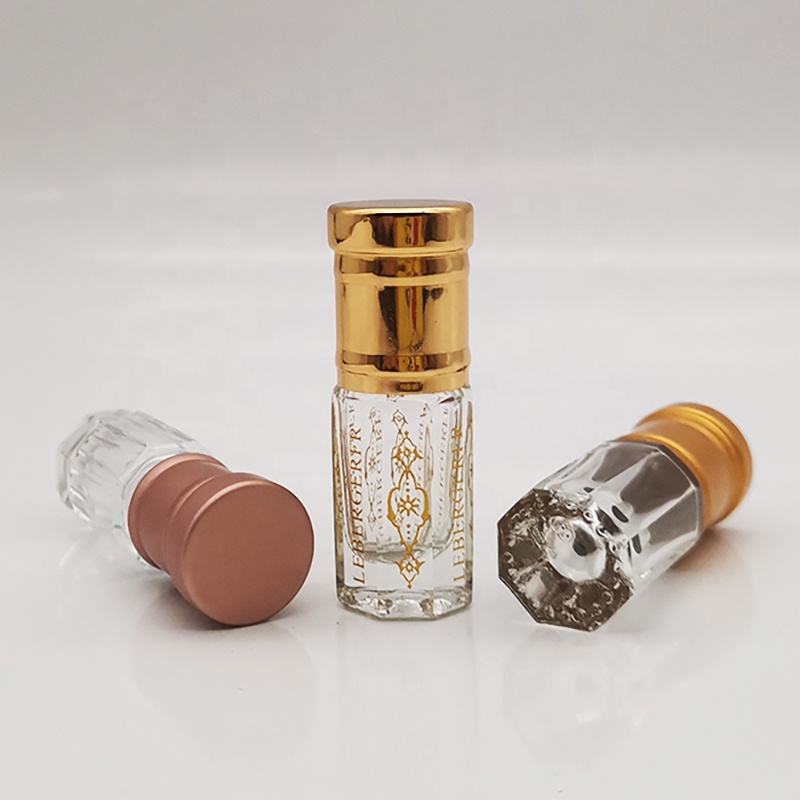 3ml 6ml 12ml Octagonal Glass Perfume Oil Attar Bottle Mini Crystal Perfume Bottles With Glass Stick