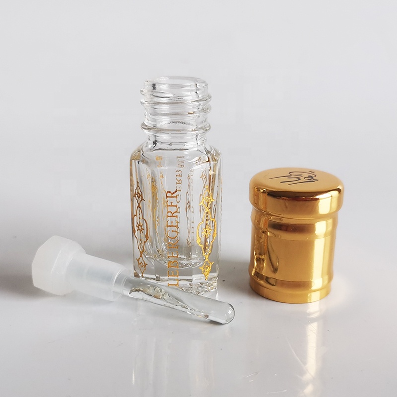 3ml 6ml 12ml Octagonal Glass Perfume Oil Attar Bottle Mini Crystal Perfume Bottles With Glass Stick