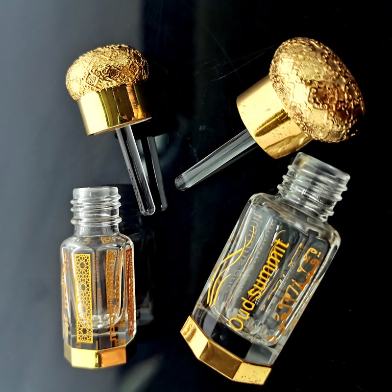 3ml 6ml 12ml Stick Octagonal Arabian Refillable Roll Cap Glass Crystal Empty Oil Perfume Bottles