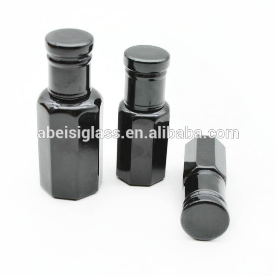 3ml 6ml 12ml black attar bottle with black screw cap