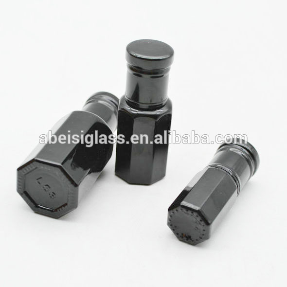3ml 6ml 12ml black attar bottle with black screw cap
