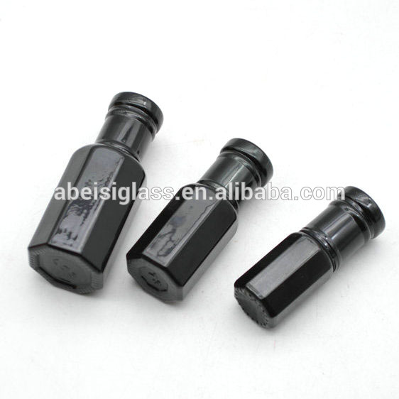3ml 6ml 12ml black attar bottle with black screw cap