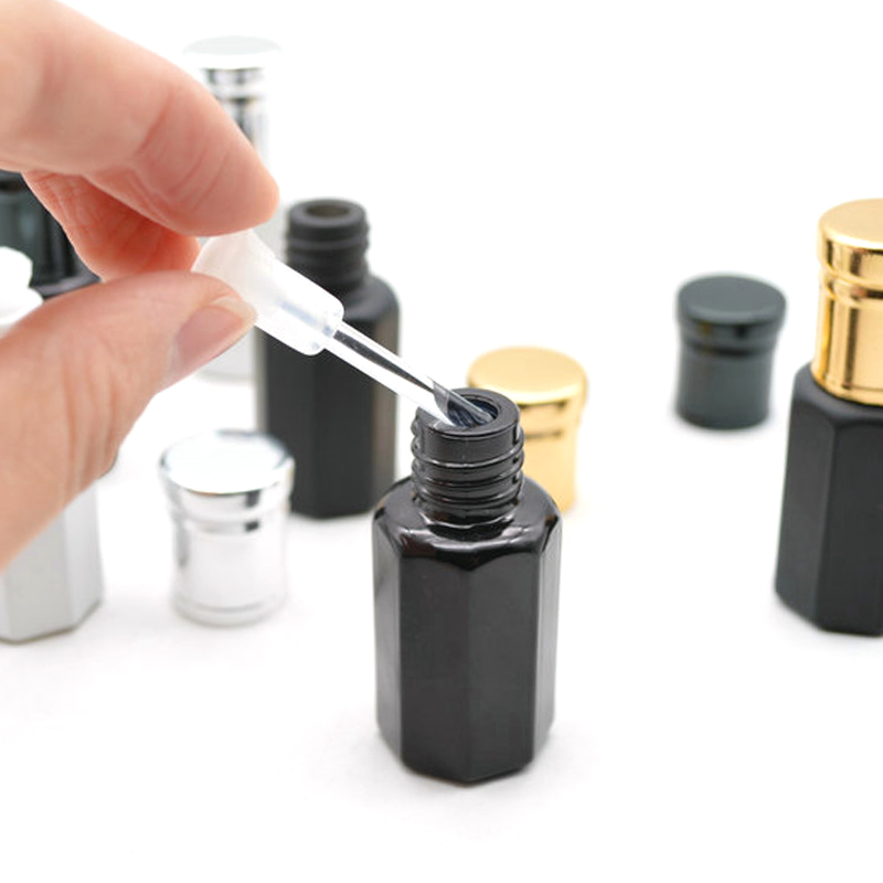 3ml 6ml 12ml fancy Black/White attar OUD oil glass perfume bottle with aluminum cap