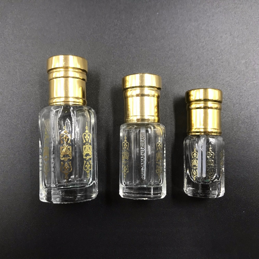 3ml 6ml 12ml fancy attar OUD oil glass perfume bottle with aluminum cap