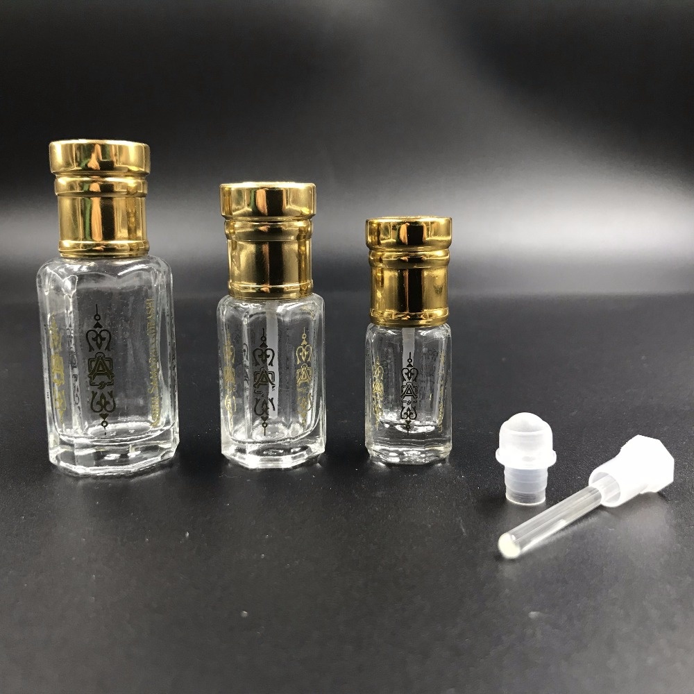 3ml 6ml 12ml fancy attar OUD oil glass perfume bottle with aluminum cap