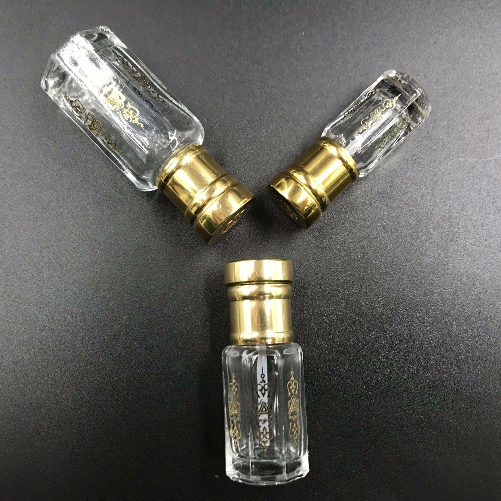 3ml 6ml 12ml fancy attar OUD oil glass perfume bottle with aluminum cap