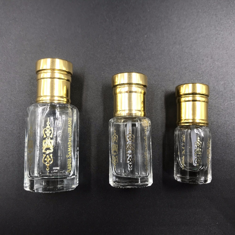 3ml 6ml 12ml fancy attar OUD oil glass perfume bottle with aluminum cap