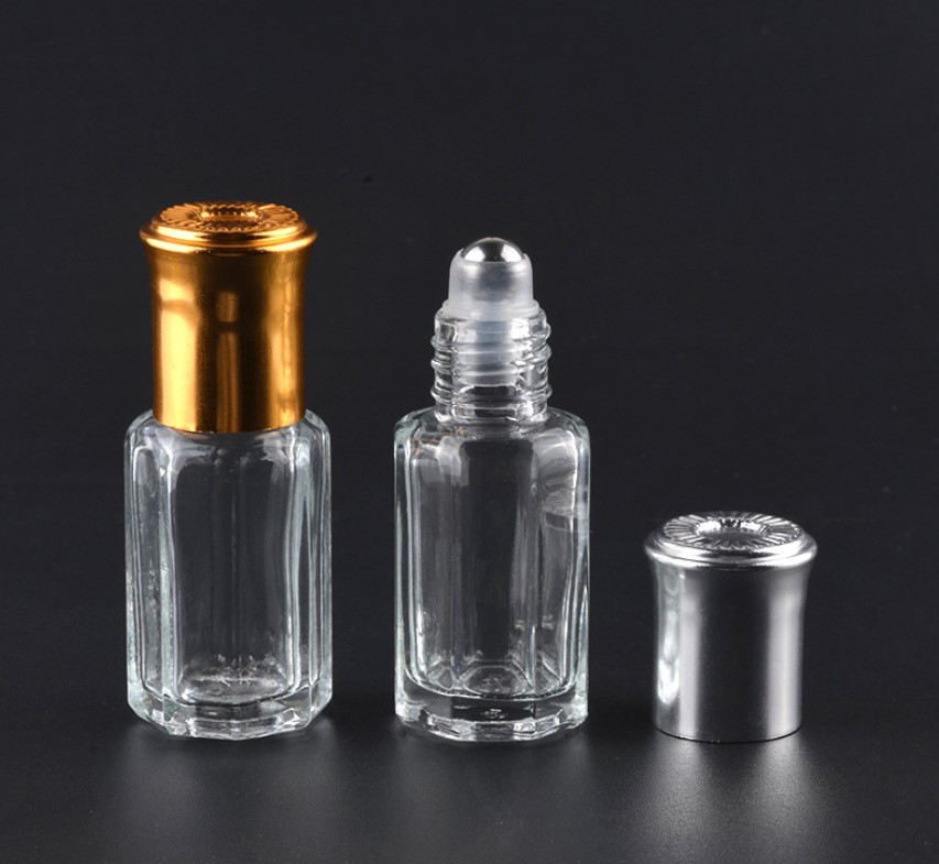 3ml 6ml 12ml octagonal perfume oil / attar bottle wholesale crystal perfume bottles
