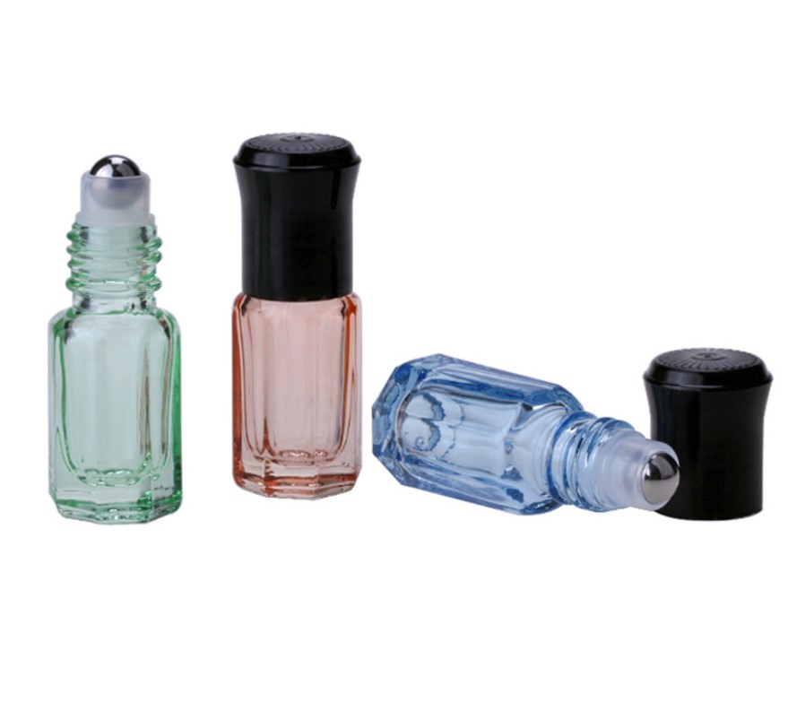 3ml 6ml 12ml octagonal perfume oil / attar bottle wholesale crystal perfume bottles