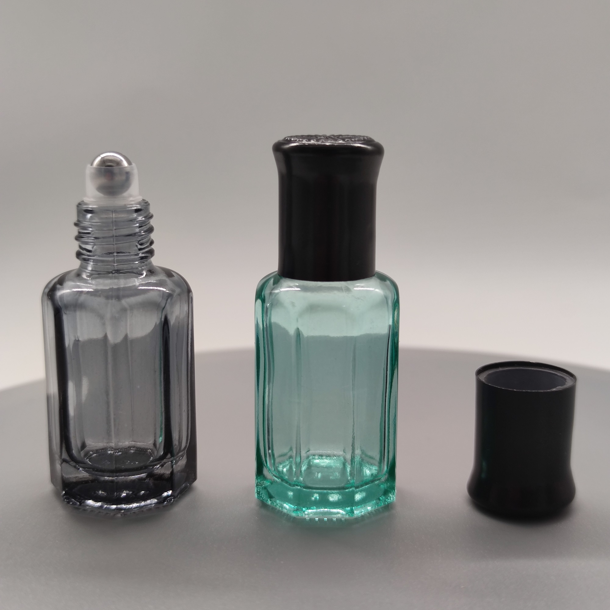 3ml 6ml 8ml 10ml 12ml Glass Bottle Stainless Steel Roller Ball 10ml Gray Blue Pink Perfume Roller Bottle Essential Oil Bottle