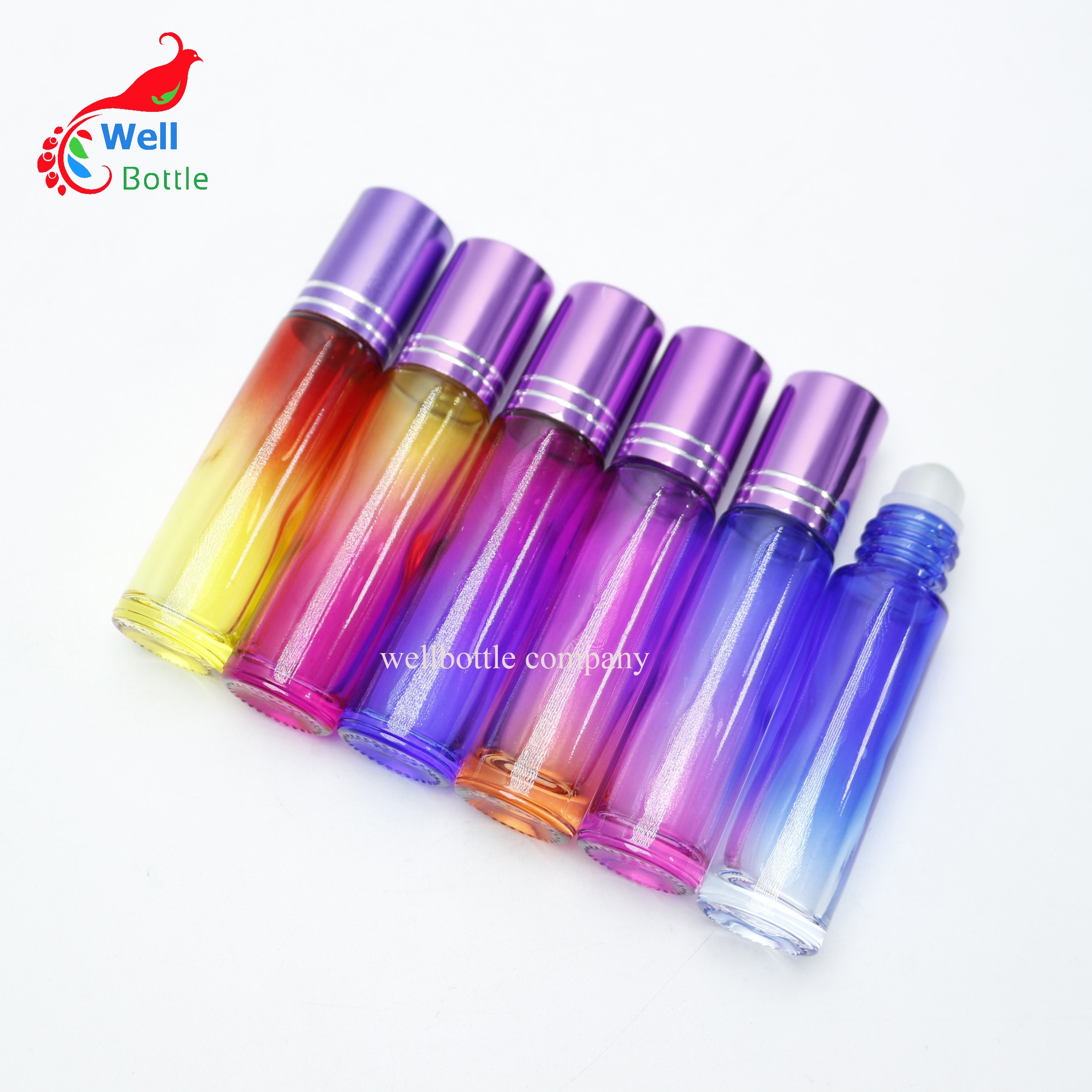 3ml 6ml 8ml 12ml octagonal perfume attar oil clear glass roll on bottle with gold aluminum tip Roller 26E
