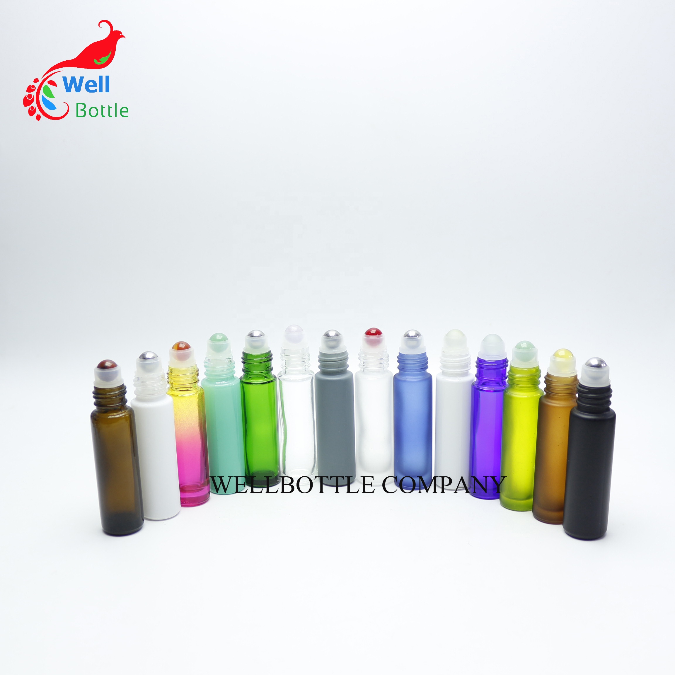 3ml 6ml 8ml 12ml octagonal perfume attar oil clear glass roll on bottle with gold aluminum tip Roller 26E