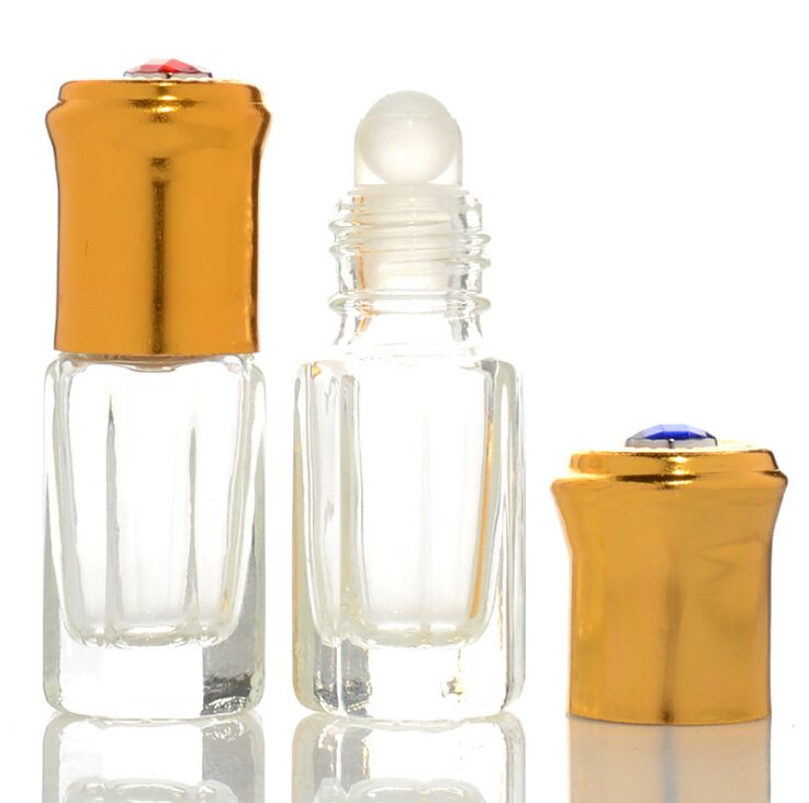 3ml 6ml 9ml 12ml Pocket Refillable Empty Glass Essential Oil  Octagonal  Roll on Bottle