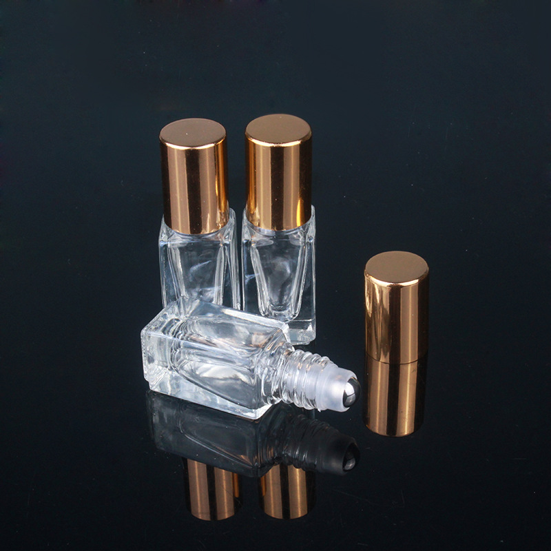 3ml 6ml cuboid clear roller perfume glass bottle Walk bead travel small empty glass bottle