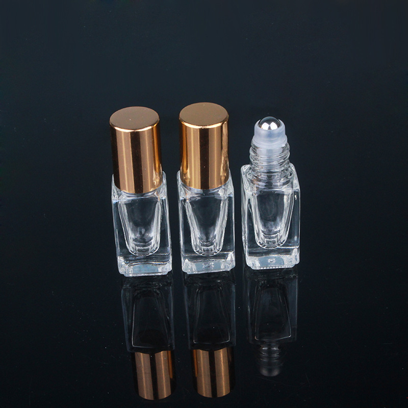 3ml 6ml cuboid clear roller perfume glass bottle Walk bead travel small empty glass bottle