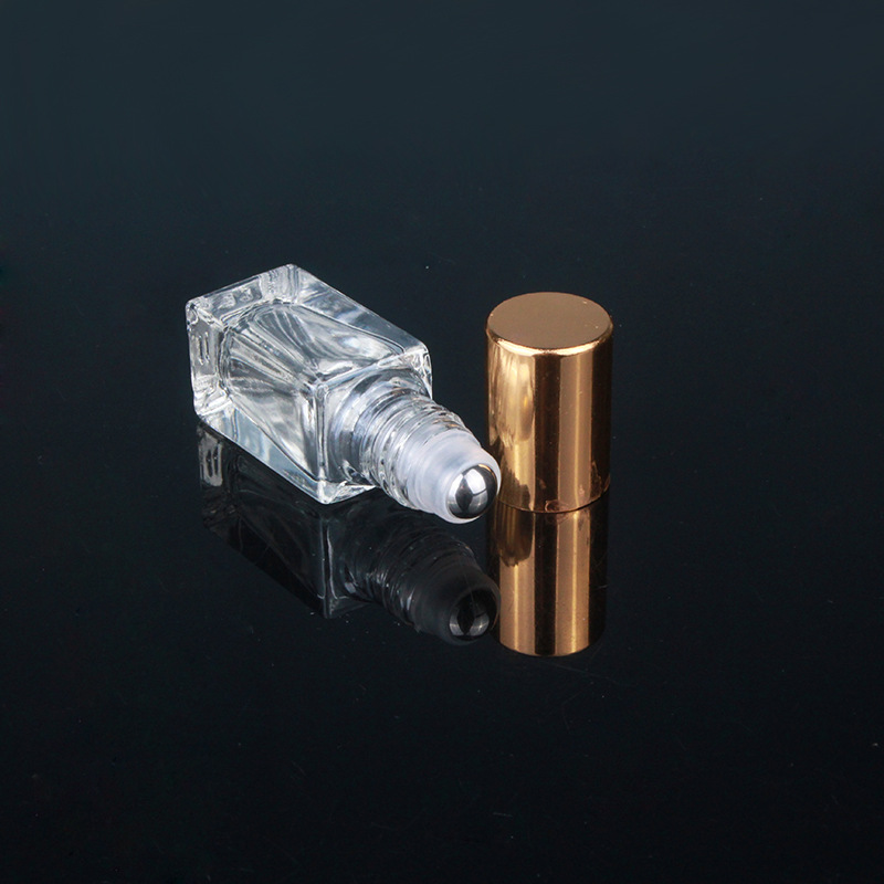 3ml 6ml cuboid clear roller perfume glass bottle Walk bead travel small empty glass bottle