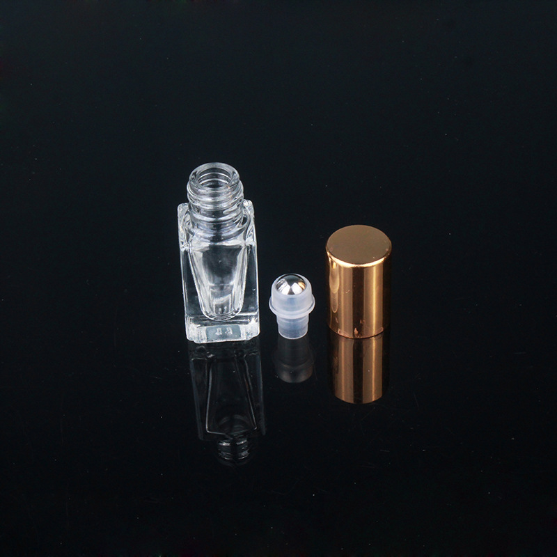 3ml 6ml cuboid clear roller perfume glass bottle Walk bead travel small empty glass bottle