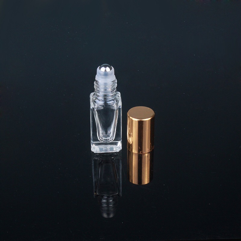 3ml 6ml cuboid clear roller perfume glass bottle Walk bead travel small empty glass bottle