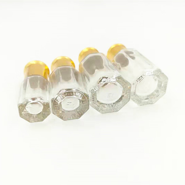 3ml 6ml glass perfume bottles attar octagonal roll on bottle