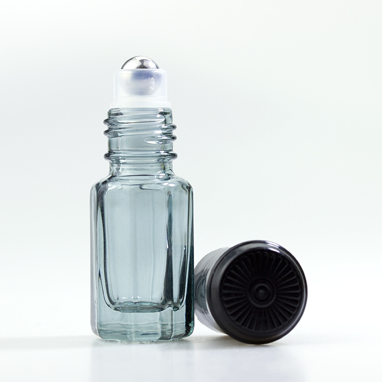 3ml 6ml octagonal perfume attar oil roll on glass bottle