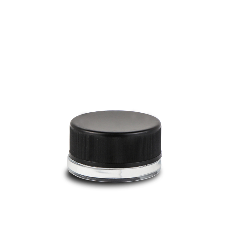 3ml  7ml  Glass Jar Black Screw Cap Child Resistant Proof Lid Glass Jars for Skincare Products