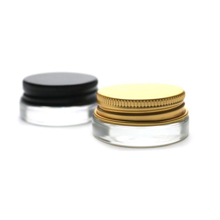 3ml 9ml 7ml 5ml Glass Concentrate Jar with 38/400 Gold Metal Aluminium Lid