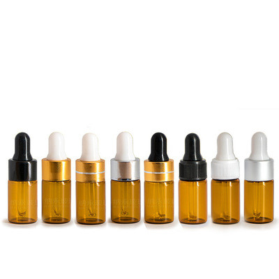 3ml Amber Glass Dropper Bottles Essential Oil Bottle Customize