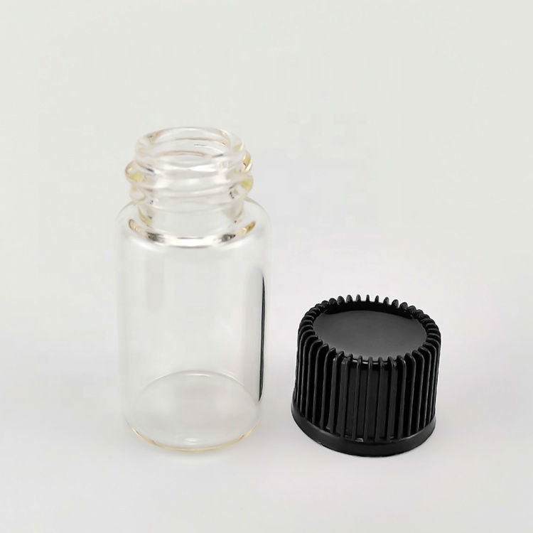 3ml Mini Clear Glass Vial essential oil glass bottle free sample glass packaging for cosmetic