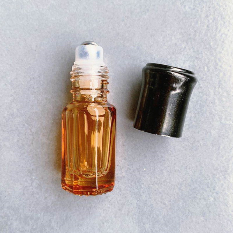 3ml Roll On Roller Bottle for Essential Oils Refillable Perfume Bottle Deodorant Containers with Gold lid