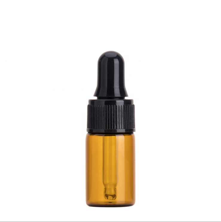 3ml Small Clear Glass Essential Oil Bottle With Golden Cap Dropper