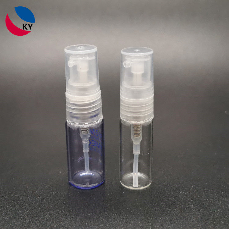 3ml clear cosmetic packaging glass skincare bottle pump serum bottle