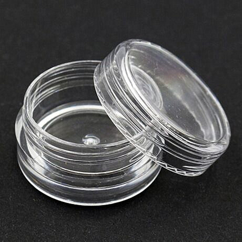 3ml clear plastic small jar nail art glitter powder 3 g pill jar with colorful caps