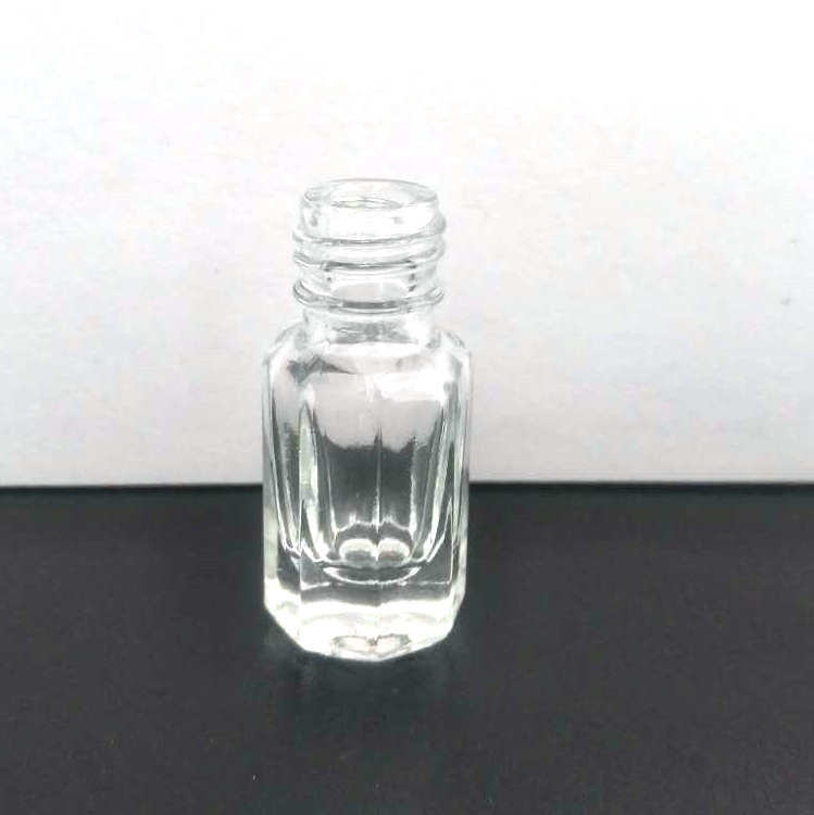 3ml  empty essential oil perfume bottle roll on with metal cap, octagon attar glass bottles
