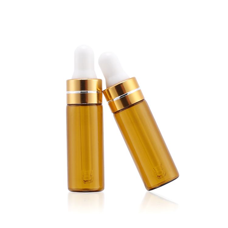3ml mini clear amber glass dropper bottle essential oil perfume small sample glass vial