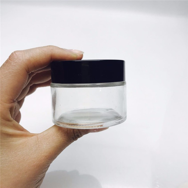 3ml5ml10ml15ml20ml30ml 50ml transparent face cream glass cosmetic jar packaging with gold lid
