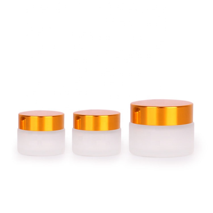 3oz 100ml cosmetic cream jar with gold lids frosted glass jar