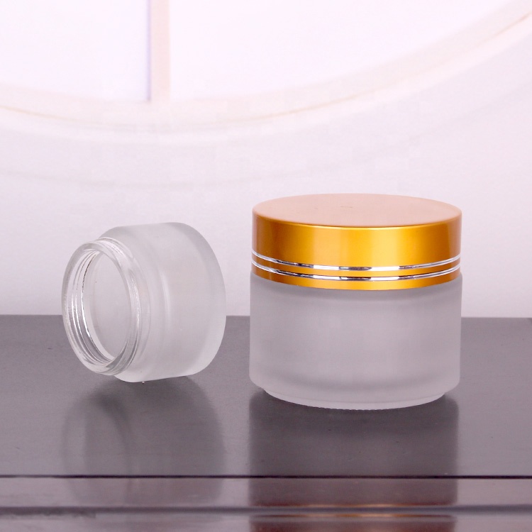 3oz 100ml cosmetic cream jar with gold lids frosted glass jar