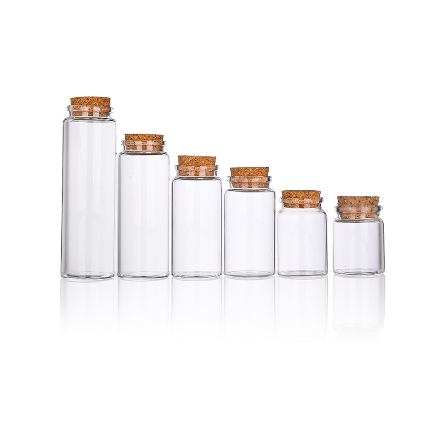 3oz 100ml necked clear glass bottle with cork lid glass container for bath salt spice packaging
