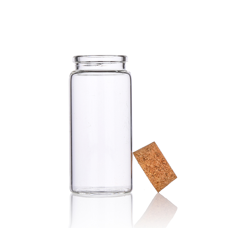 3oz 100ml necked clear glass bottle with cork lid glass container for bath salt spice packaging