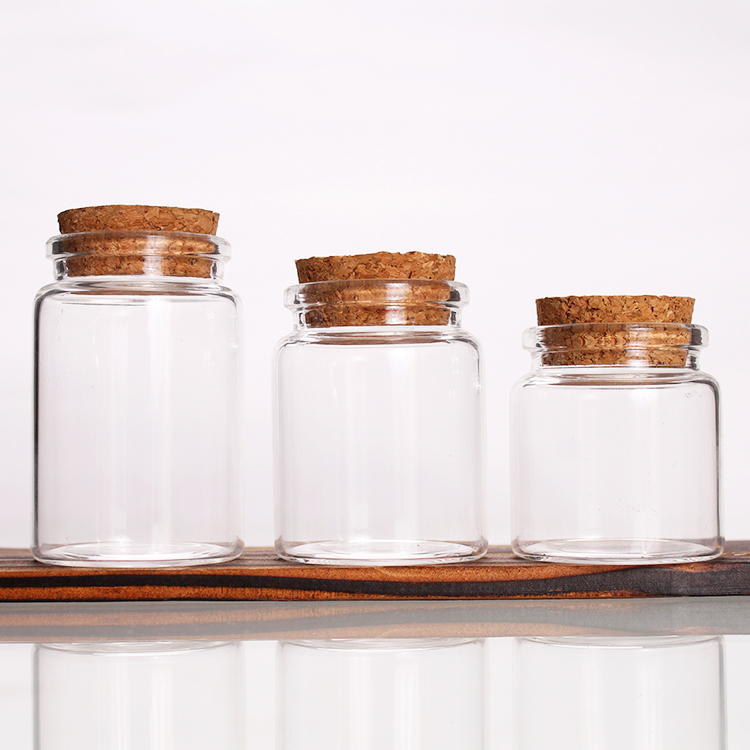 3oz 100ml necked clear glass bottle with cork lid glass container for bath salt spice packaging