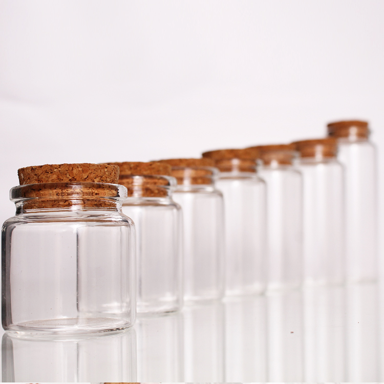 3oz 100ml necked clear glass bottle with cork lid glass container for bath salt spice packaging