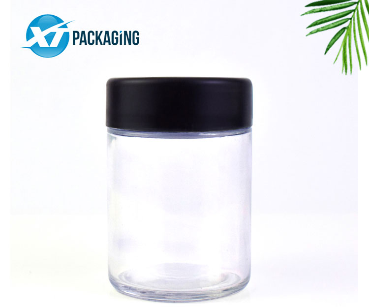 3oz 40z 5oz custom logo child resistant 90ml child proof container glass jar printed lid hemp bottle packaging