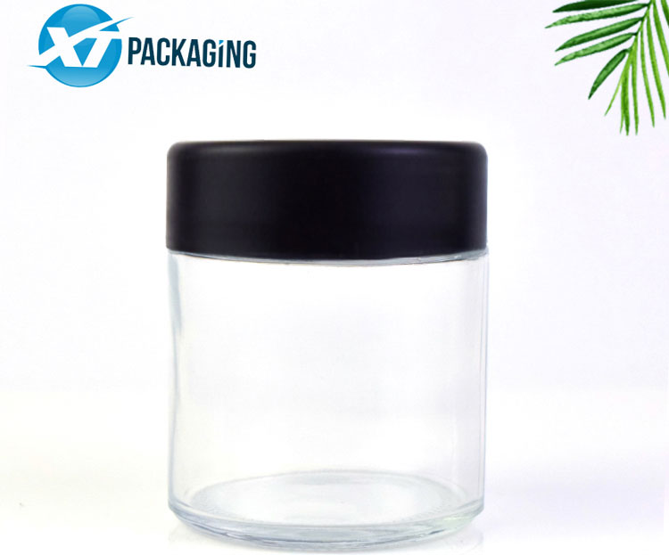 3oz 40z 5oz custom logo child resistant 90ml child proof container glass jar printed lid hemp bottle packaging