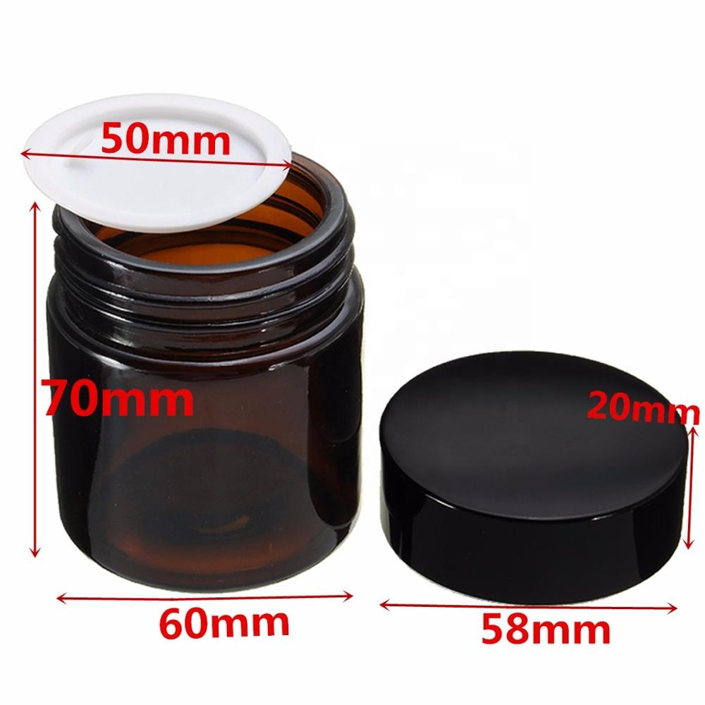 3oz 4oz 100ml cosmetic cream containers clear amber glass jar