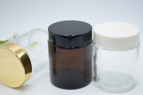 3oz 4oz 100ml cosmetic cream containers clear amber glass jar
