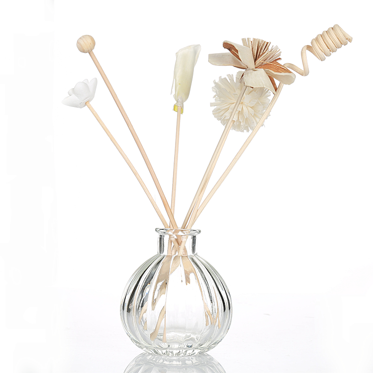 3oz 4oz Round Empty Crystal Diffuser Empty Glass Bottle Attar Reed Diffuser Bottles with Cork