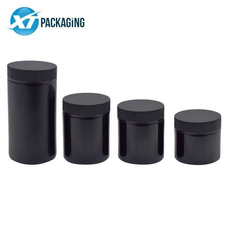 3oz 4oz UV black glass jar Child Resistant 1OZ Black Smell Proof Jar with Dome Cap