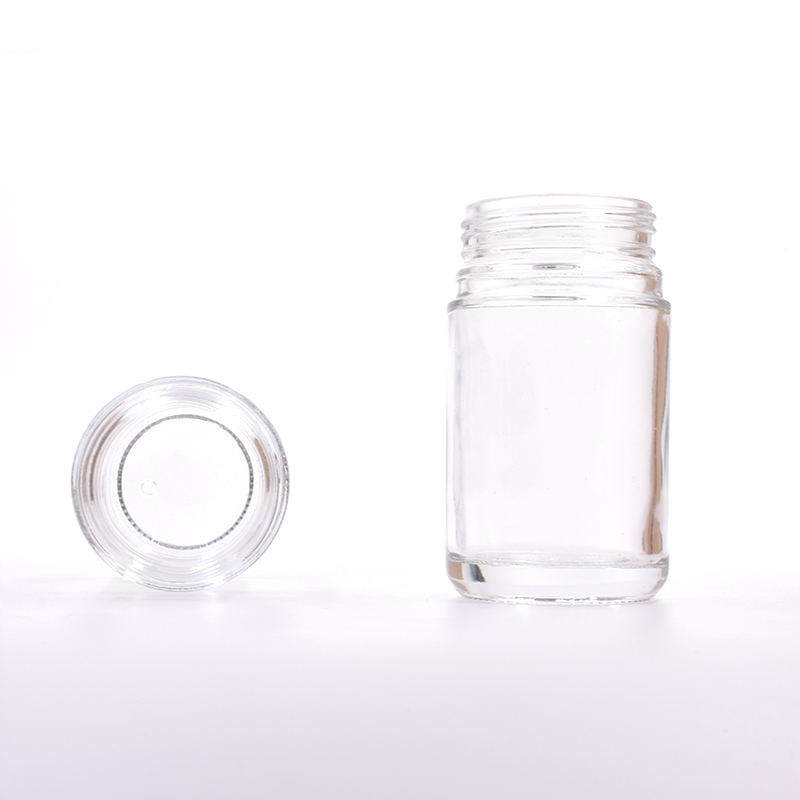 3oz 4oz clear food grade straight side cbd hanf knospe weed concentrate jar cbd child proof glass jar with dome CR dome lid