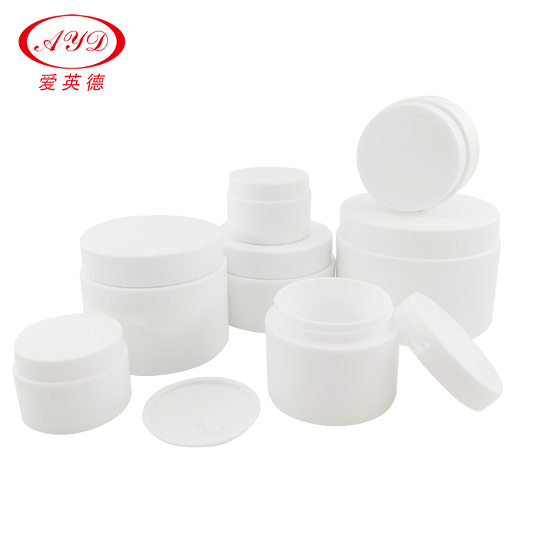 3oz 5oz 6oz 8oz Custom High Quality Pure White PP Face Skin Cream Frosted Cream Jar With Spoon