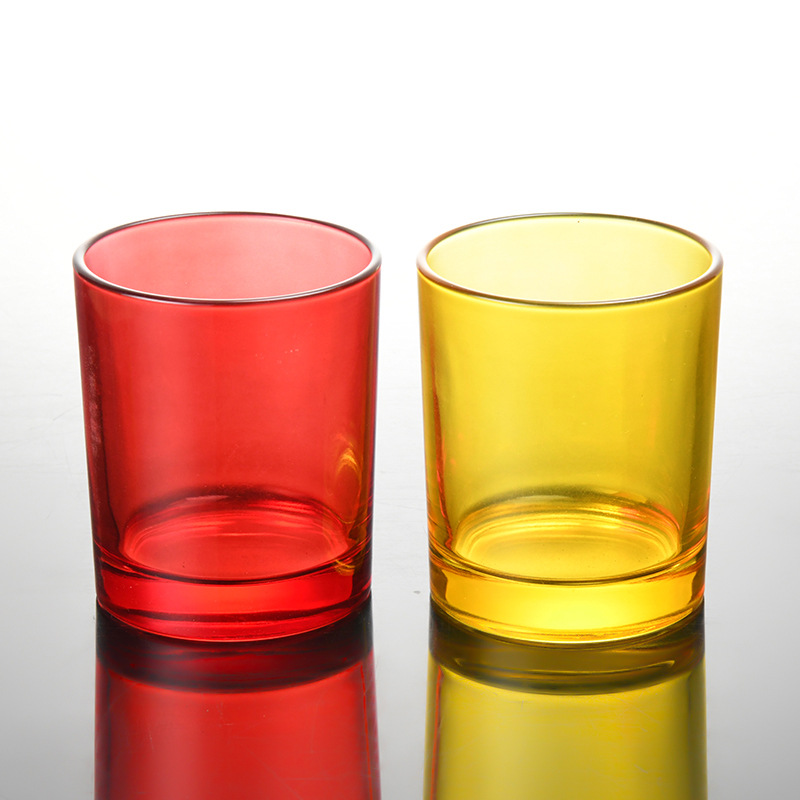 3oz 5oz 8oz Round shape Handmade unique coloured empty Glass Candle Jars